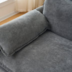 Modular Sectional Sofa - Grey Chenille Couch Set.