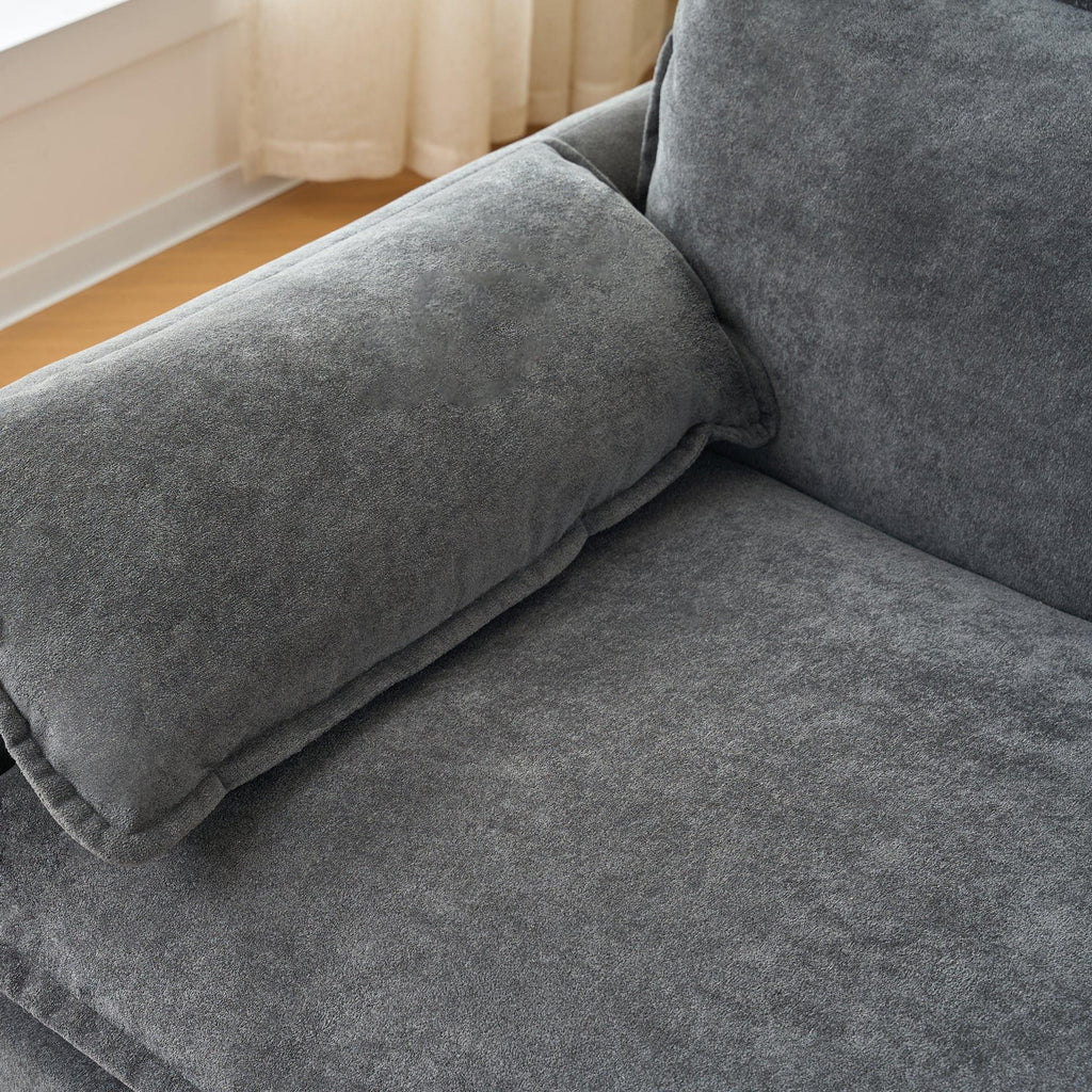 Modular Sectional Sofa Grey with Ottoman for Living Room.