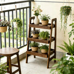 3 Tier Solid Wood Ladder Shelf for Home & Office.