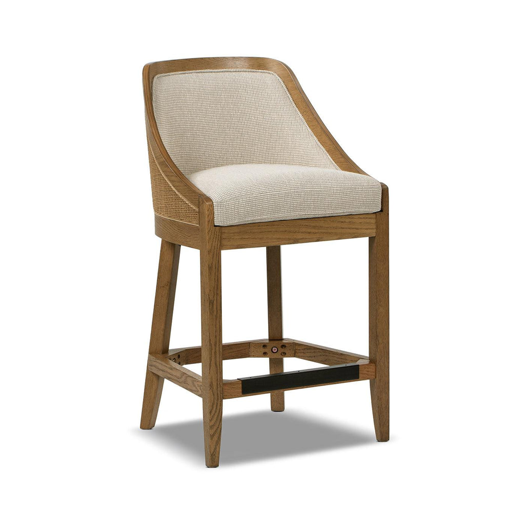 Cane Upholstered Oak Counter Stool - Charleston 27'.