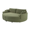 Green Oversized Double Chaise Lounge Sofa with Upholstered Corduroy Fabric, Deep Seat, USB Ports, and Removable Pillows – 102.3'