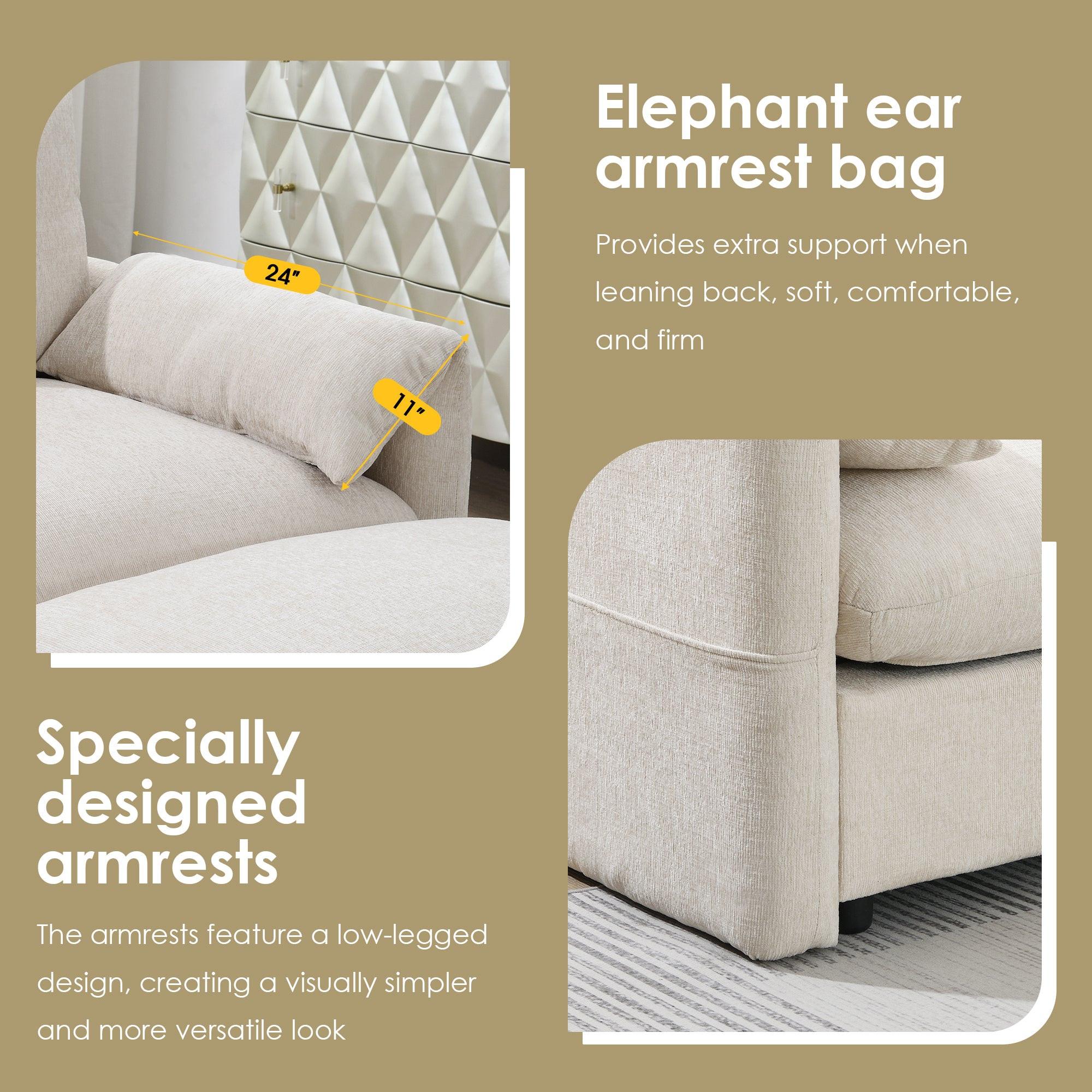 Versatile L-Shaped Sectional Sofa with Storage Ottoman.