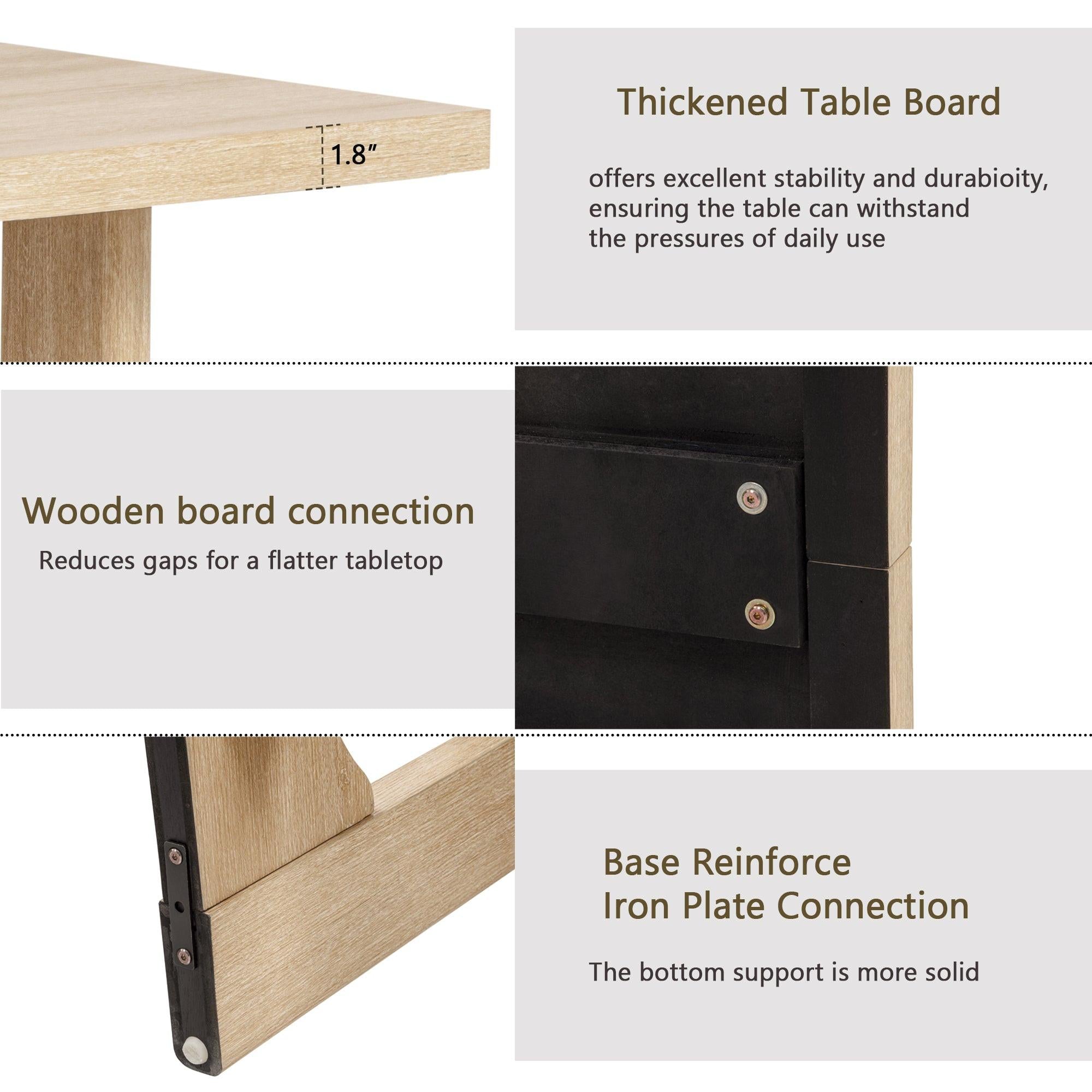 6 Piece Dining Table Set with Bench for Dining Room.