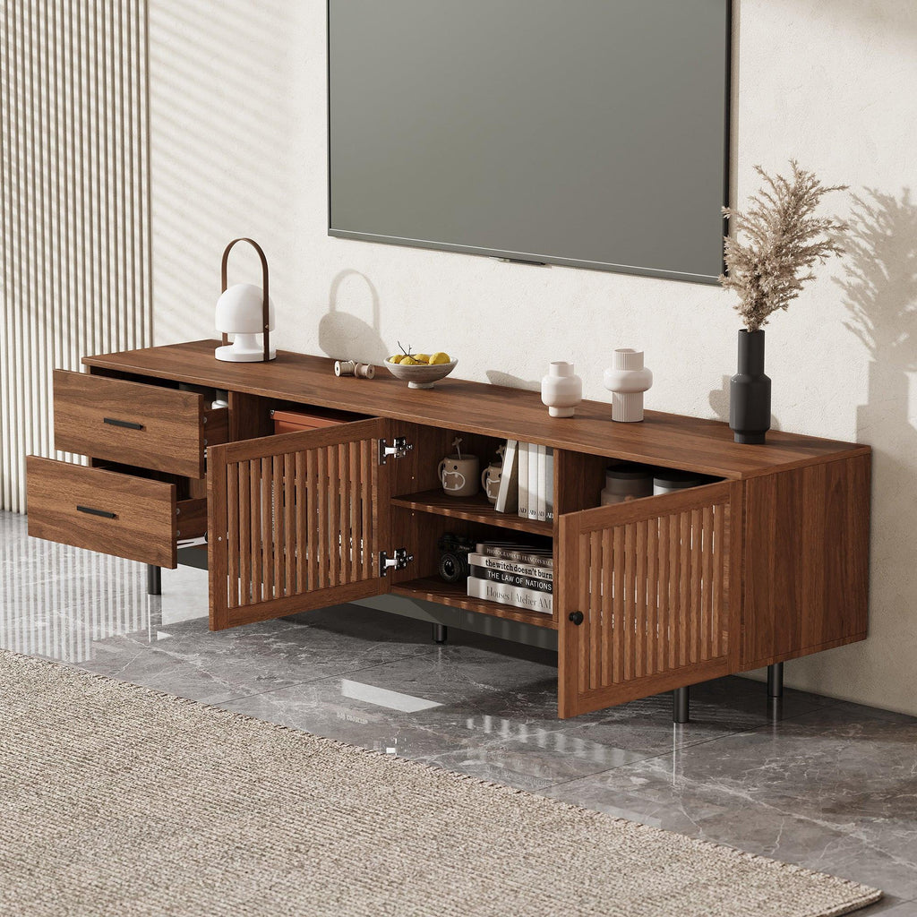 Modern TV Stand for 85 Inch TV with Cable Management.