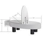 Oval Coffee Table with Storage and Faux Marble.