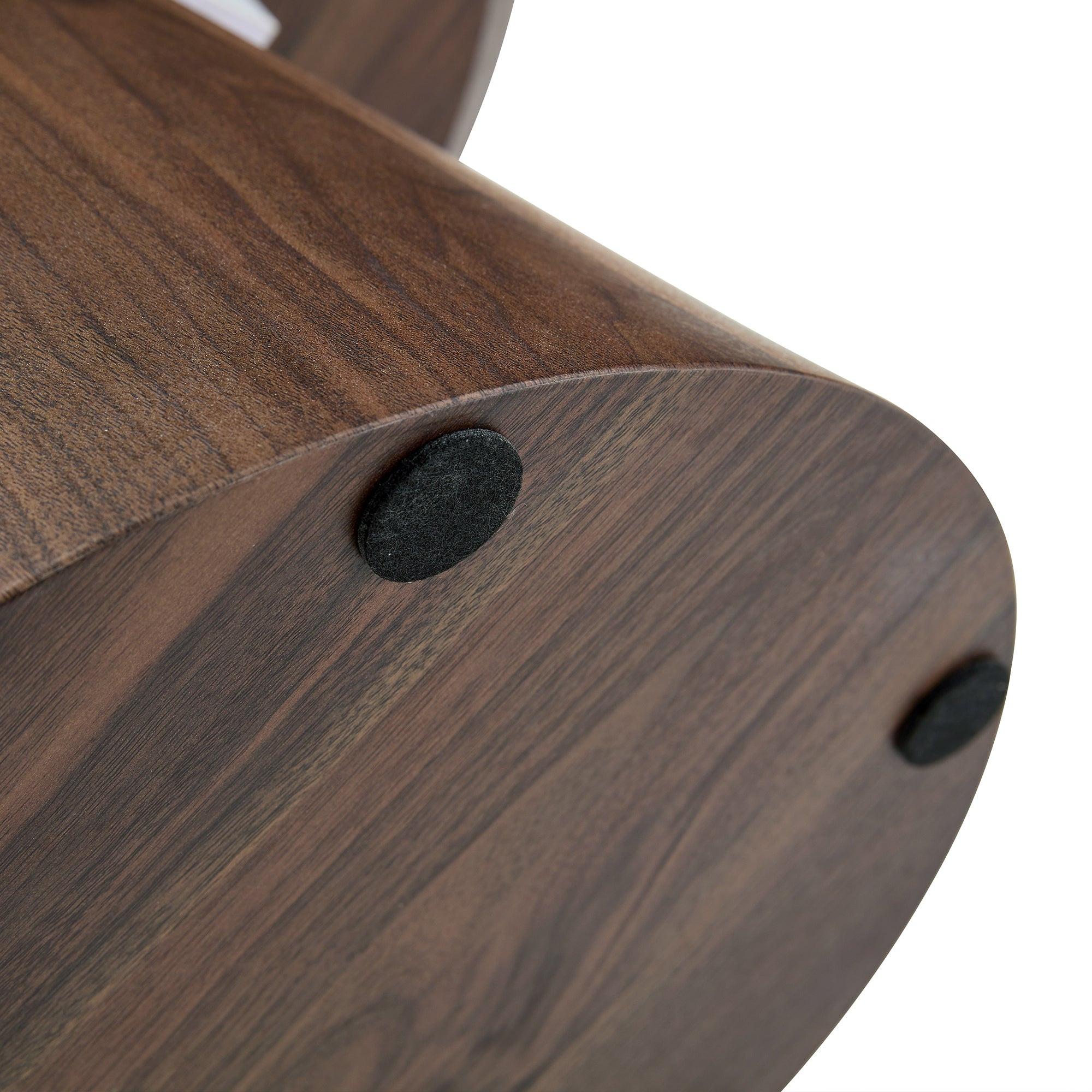 Walnut Wood Coffee Table with 23.6-Inch Diameter.