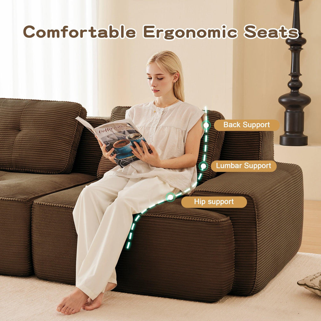 Modular Sectional Sofa for Living Room - 6-Seater V Shaped Couch.