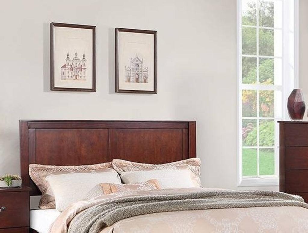 California King Bed with Two Panel Headboard and Drawer.