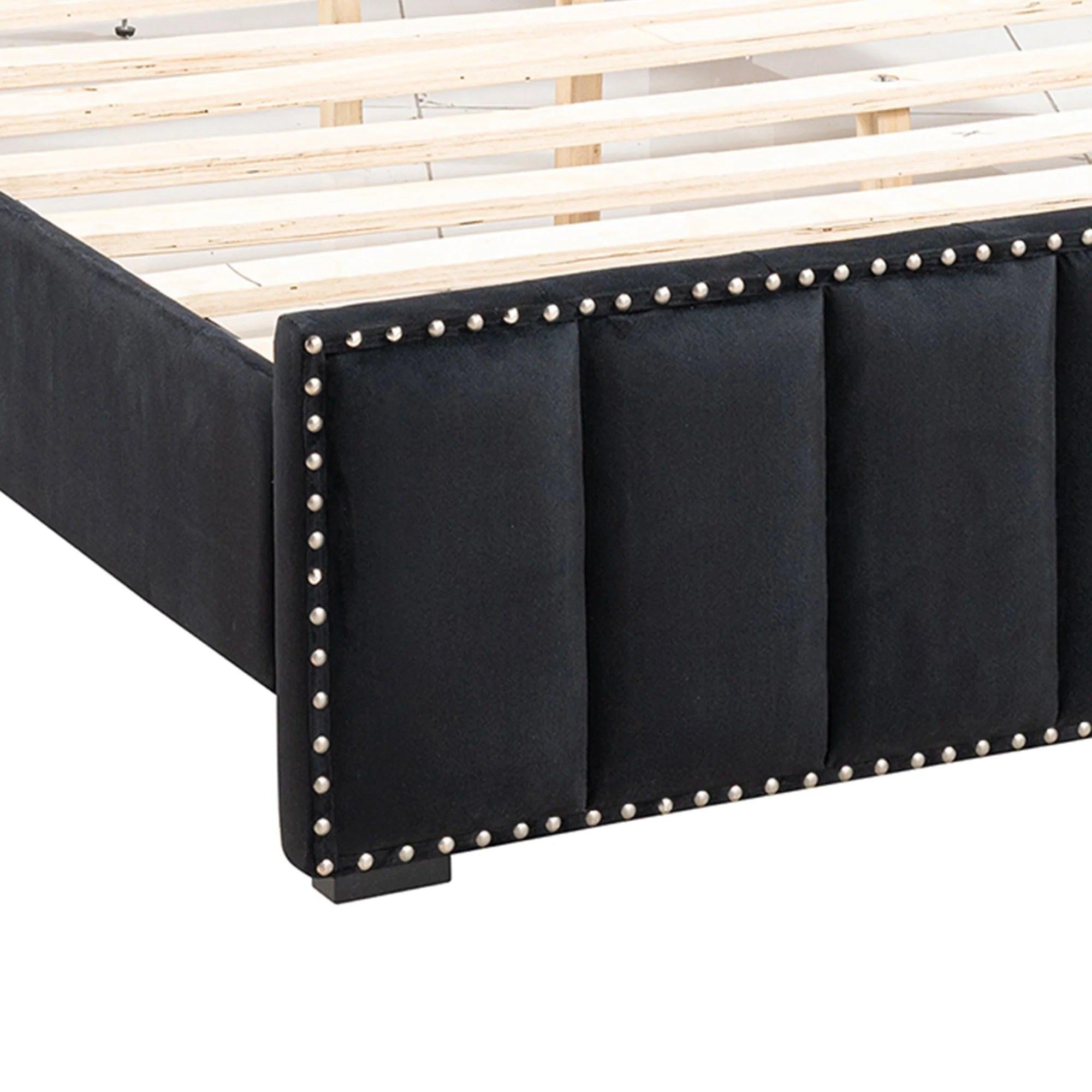 Luxury Queen Size Bed And 2 Nightstands Furniture Set.