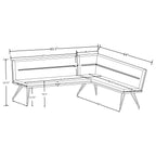 Taupe Upholstered L-Shaped Dining Bench.