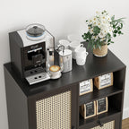 Rattan Buffet Cabinet with Drawers for Living Room & Kitchen.