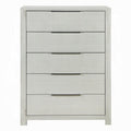 Modern Beige Storage Chest with 5 Drawers for Bedroom.