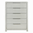 Modern Beige Storage Chest with 5 Drawers for Bedroom.