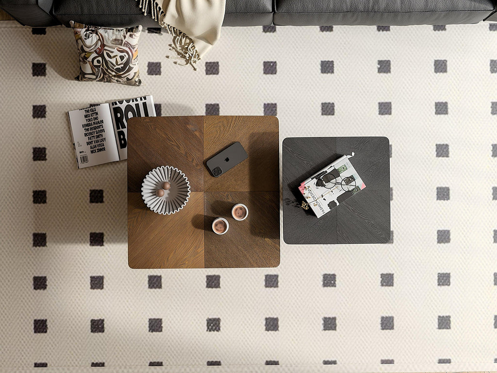 Wood Nesting Coffee Table Set for Versatile Living Room Use.