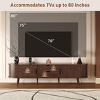 Mid Century Modern TV Stand for 70-Inch TVs with Power Outlet.
