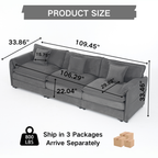 Modular Sectional Sofa in Grey - Deep Seat Comfort.