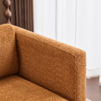 Modern 3 Seater Boucle Sofa with Solid Wood Base.
