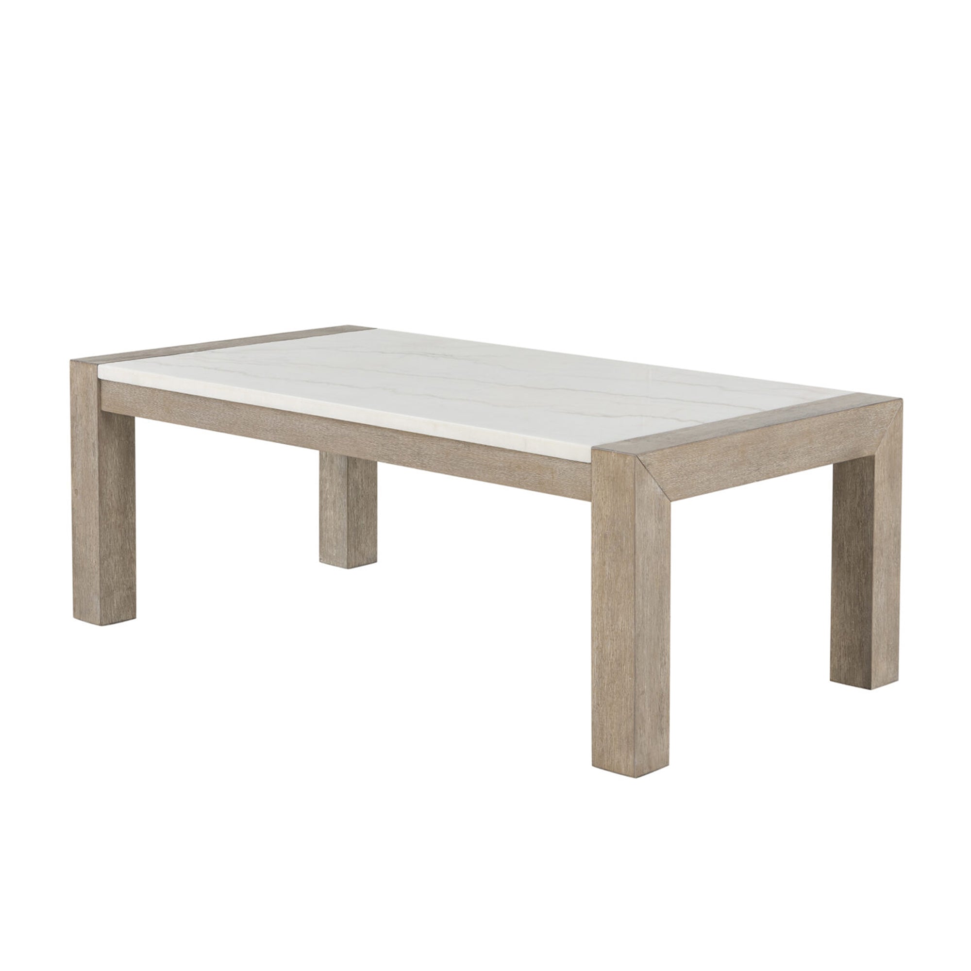 Modern Ana Beige Marble Coffee Table showcasing a sturdy rectangular shape with a beige wood base and elegant marble surface for stylish interiors.