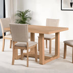 Transitional 5pc Dining Set with Natural Finish.