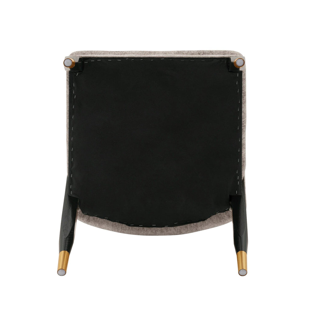 Ola Wood Chenille Dining Chair in Stone.