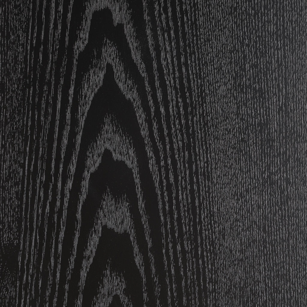 Textured wood grain surface of the Mirod Vintage Console Table in black, emphasizing its high-quality finish and natural pattern.