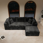 Modular Sectional Sofa Black - No Assembly Required.