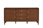1pc Contemporary Walnut Server for Dining Room Storage.