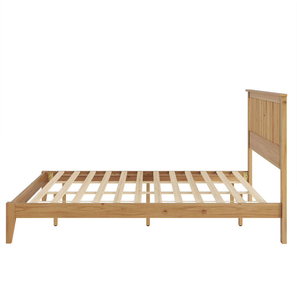 Malinda Mission Style King Panel Bed with Wood Construction.