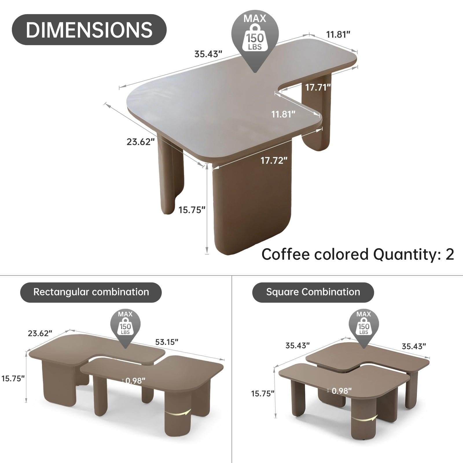 Modern Modular Coffee Table Set - Versatile Design.