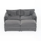 Modular Sectional Sofa with Ottomans for Living Room.