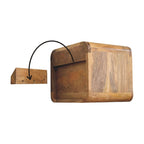 Solid Wood Mini Oak-ish Floating Open Bedside, 1-Drawer.