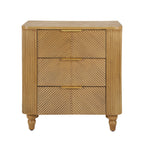Mid-Century Three Drawer Nightstand for Bedroom and Living Room.