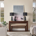 Fluted Walnut Counter Height Dining Set for 2 with Upholstered Stools
