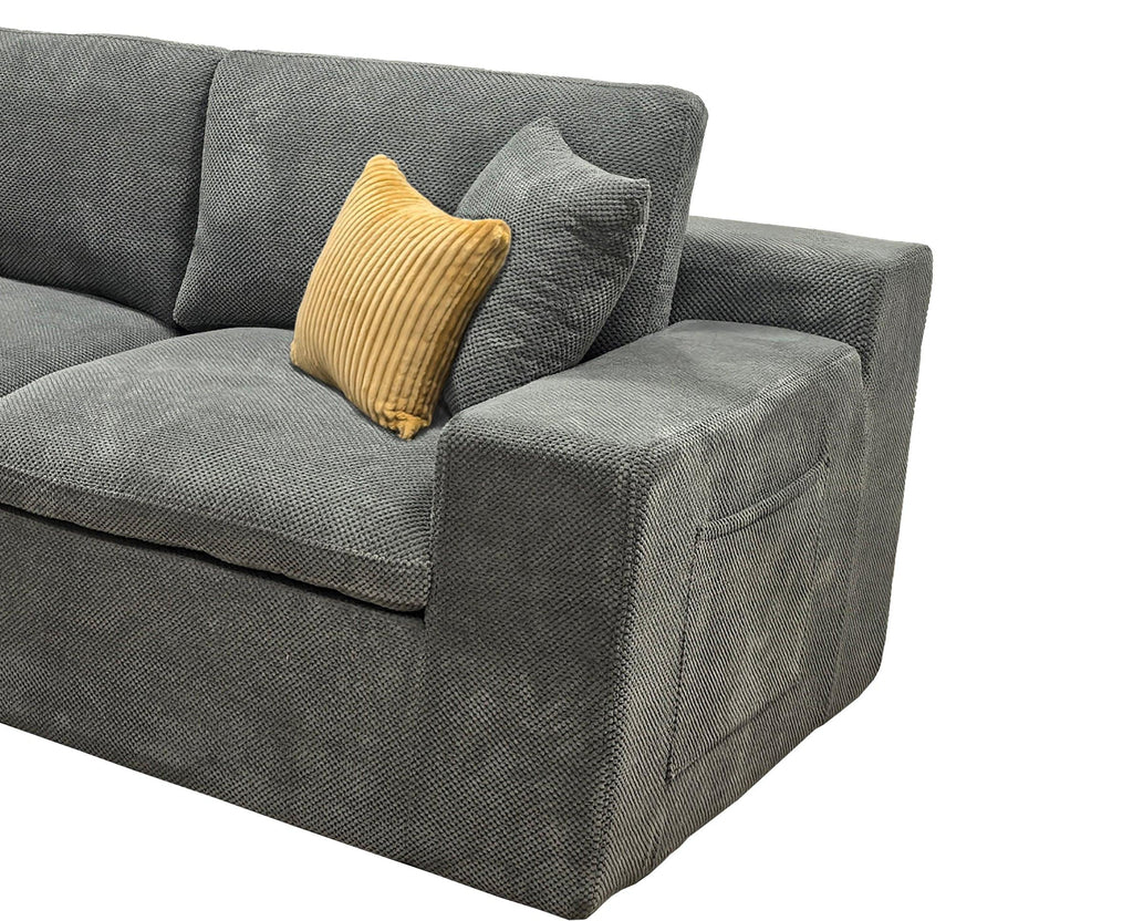 Upholstered Full Compressed Sectional for Instant Comfort.
