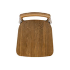 Top-down view of Sven 30' modern low back barstool in dark brown walnut ash wood showing wood grain and seat shape.