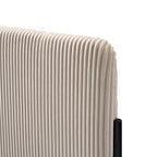 Cream Corduroy Queen Upholstered Bed With Metal Leg