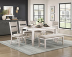 Modern Farmhouse Dining Set - Table, Bench, 4 Chairs.