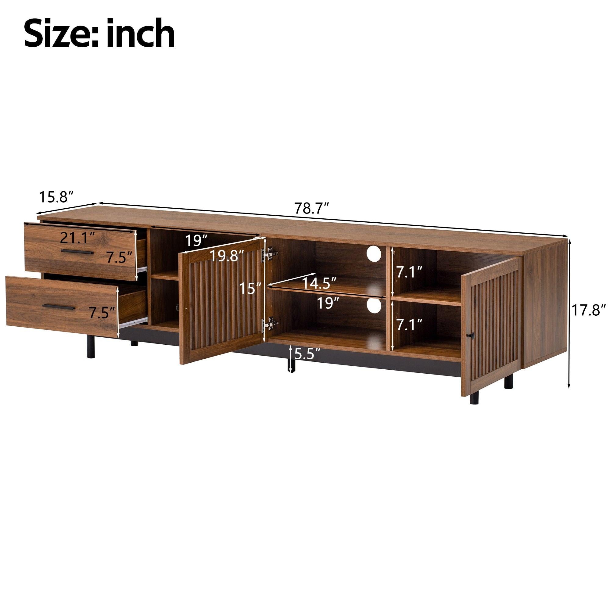 Modern TV Stand for 85 Inch TV with Cable Management.