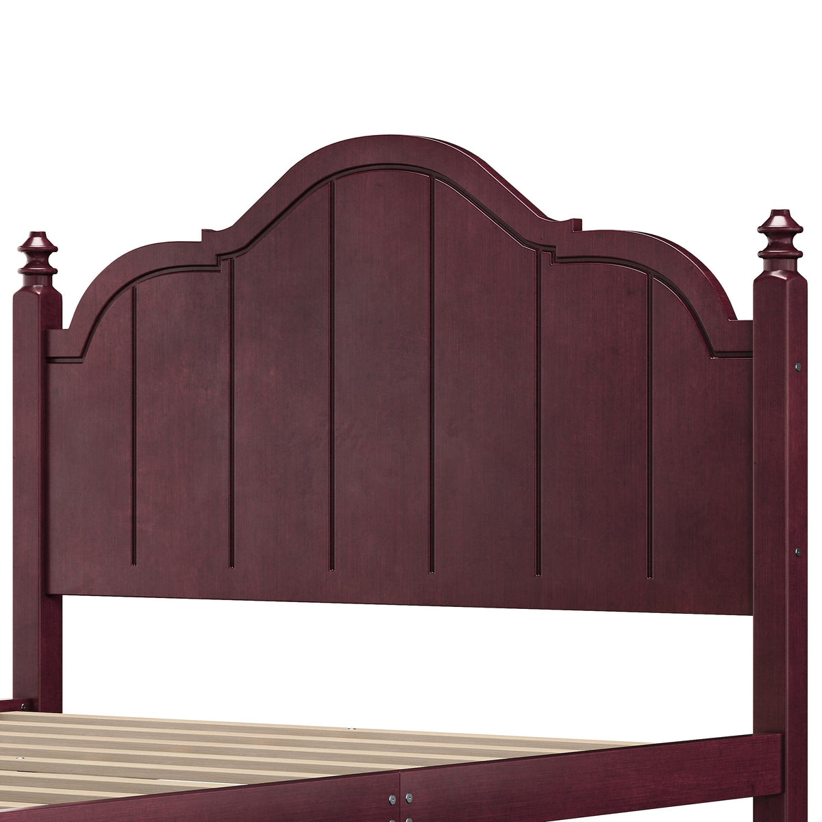 Vintage Queen Bed Frame with Headboard and Slats Support.
