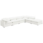 Segoura Ivory Upholstered Modular Sectional with Ottoman.