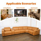 6-Piece Modular Leather Sofa for Living Room.