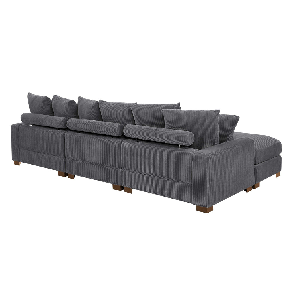 Wynisha 122'' Corduroy Sofa for Modern Living Rooms.