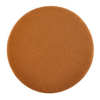 Round Boucle Ottoman with Rubber Wood Legs.