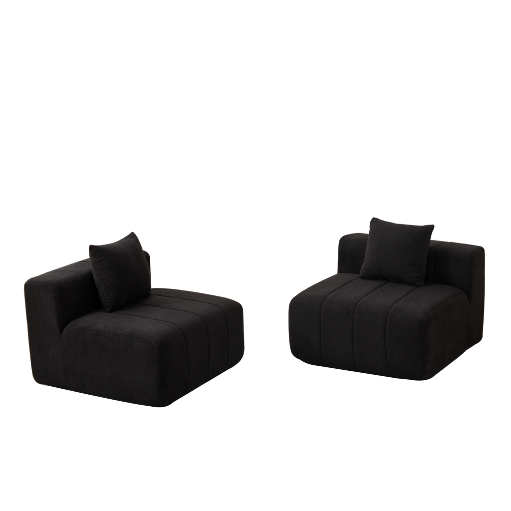 Modular Chenille Sectional Sofa with 2 Pillows.