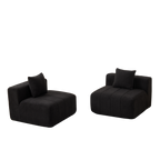 Modular Chenille Sectional Sofa with 2 Pillows.