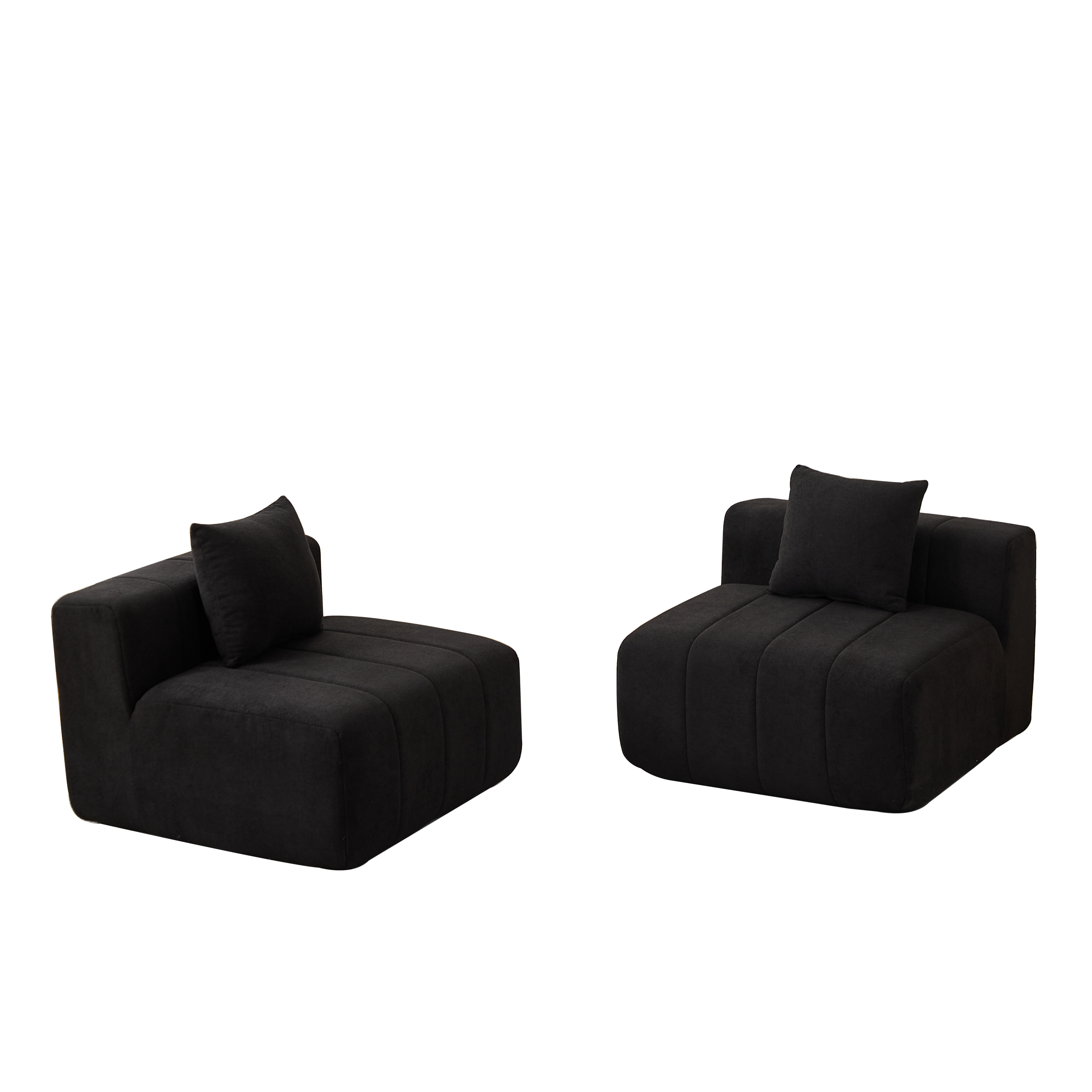 Modular Chenille Sectional Sofa with 2 Pillows.