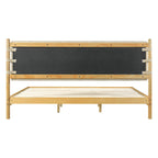 Rubber Wood King Bed Frame - Elegant Mid Century Design.