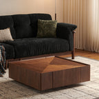 Square Walnut Coffee Table for Living Room.