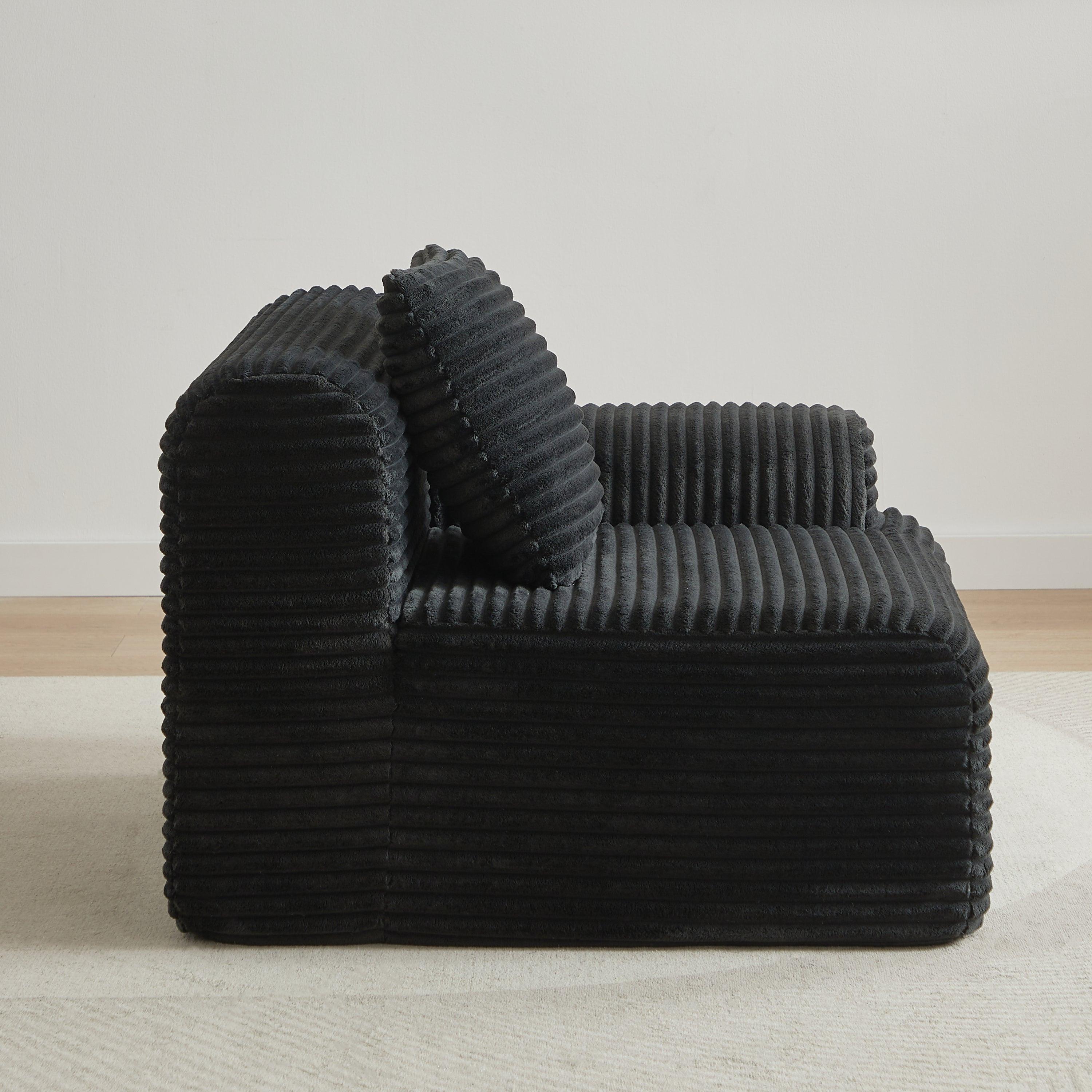 114-inch Modular Corduroy Sofa – Flexible Design & Comfort.