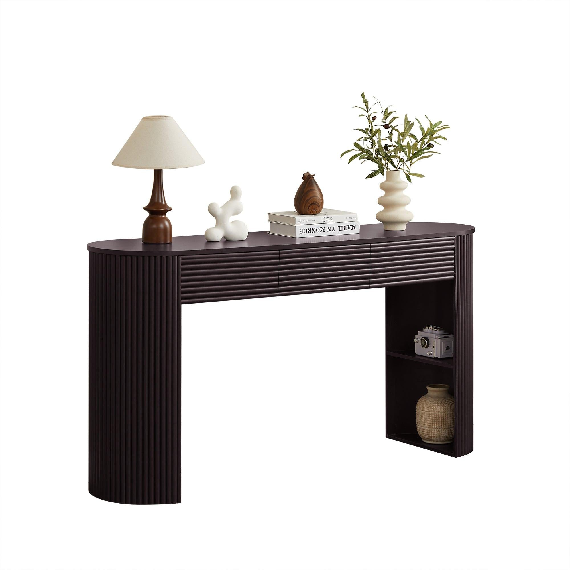 Retro Console Table with Storage for Living Room & Entryway.